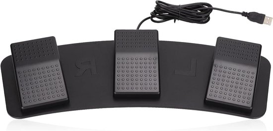 USB Triple Footswitch Pedal - Voetpedaal Computer - Productiviteit Verhogend - Mechanische Schakelaars - 3 Pedalen - Zwart van Merkloos