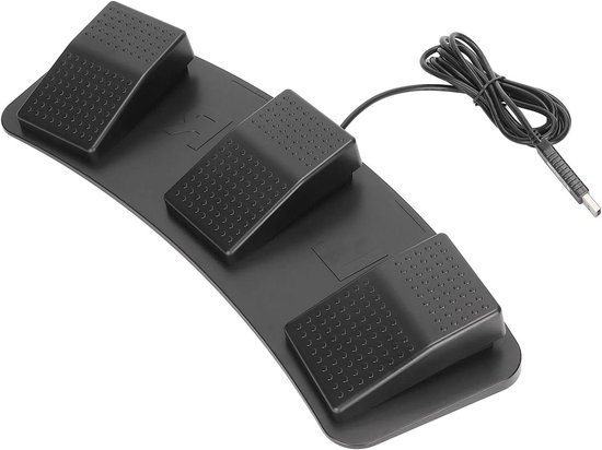USB Voetpedaal - Drievoudige Schakelaar - Computertoetsen - Programmeerbaar - 3 Pedaal - Zwart