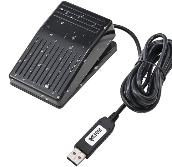 USB Voetpedaal - Handsfree Schakelaar - Efficiënt Werken - IP37 Waterdicht - Enkel Pedaal - Zwart