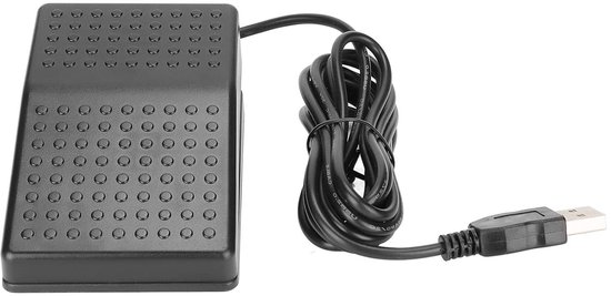 USB Voetpedaal - Programmeerbare Schakelaar - Efficiënter Werken - Foto-elektrisch Ontwerp - 2 Meter Kabel - Zwart