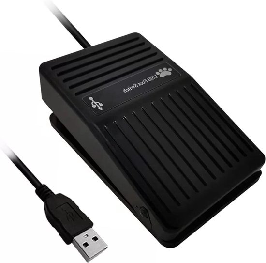 USB Voetpedaal - Toetsenbord Simulator - Computer Bediening - Aanpasbare Snelkoppelingen - 2m Kabel - Zwart van Merkloos