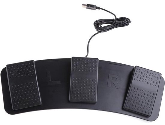 USB Voetpedaal - Voet Switch Controller - Computer Bediening - Aanpasbare Functies - 39.8 x 16 x 5 cm - Zwart