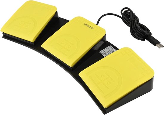 USB Voetpedaal - Voetschakelaar PC - Gaming Bediening - Foto-elektrische Schakelaar - 3 Pedaal - Zwart