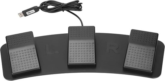 USB Voetpedaal - Voetschakelaar Pedaal - Computer Bediening - Programmeerbare Functies - 40 x 16 x 5 cm - Zwart