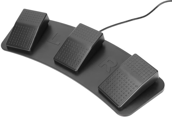USB Voetpedaal - Voetschakelaar Pedaal - Efficiënter Werken - Drievoudige Programmeerbare Knoppen - 40 x 16 x 5 cm - Zwart