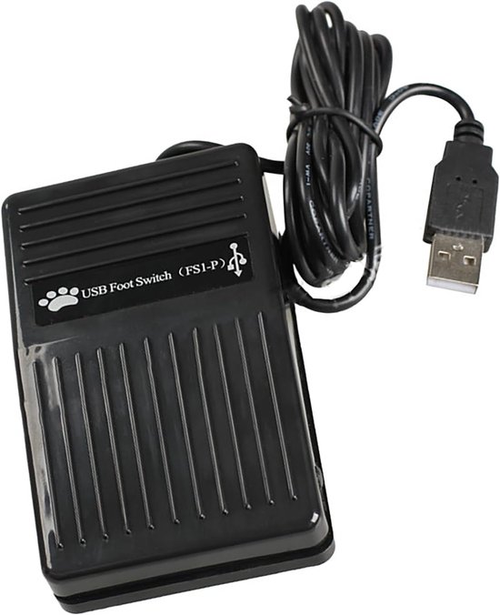 USB Voetschakelaar Adapter - Pedaal Controller - Handen Vrij Werken - Duurzame Gevoelige Schakelaar