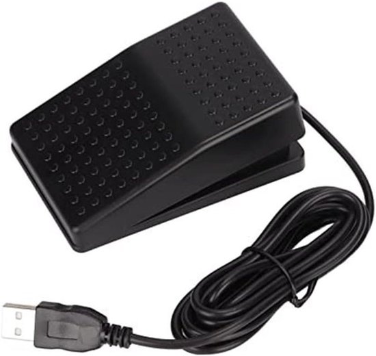 USB Voetschakelaar Pedaal - Programmeerbaar Pedaal - Efficiëntie Verhogend Werken - Hooggevoelige Foto-elektrische Schakelaar - 2 Meter Kabel - Zwart