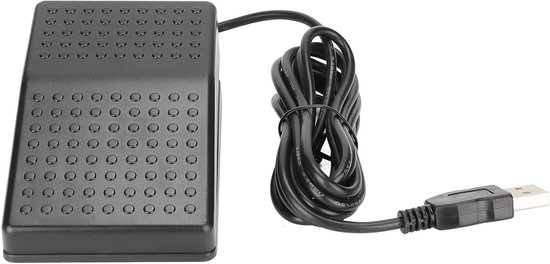 USB Voetschakelaar Pedaal - Programmeerkabel Voetpedaal - Computer Bediening - Foto-elektrische Schakelaar - 2 meter kabel - Zwart
