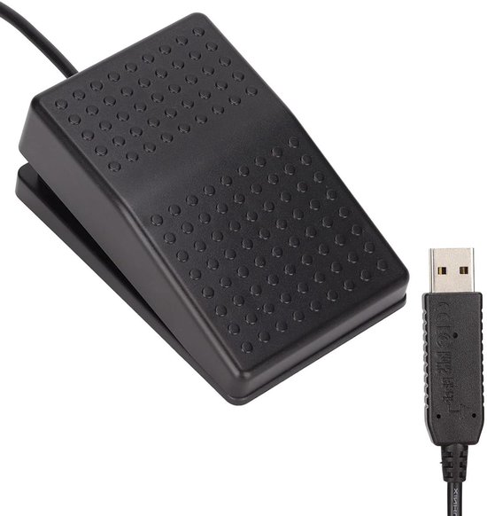 USB Voetschakelaar - Programmeerbaar Pedaal - Productiviteit Verhogen - Mechanische Schakelaar - 2m Kabel - Zwart