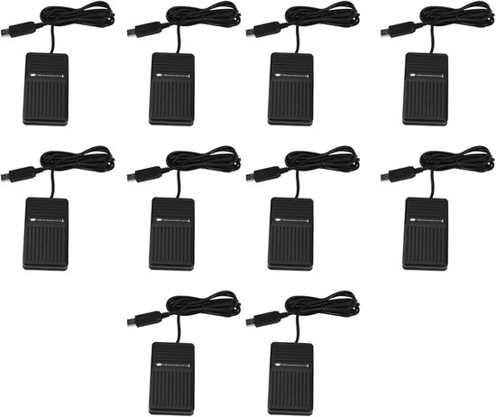 USB Voetschakelaar - Voetpedaal Controller - Computer Bediening - Programmeerbare Sneltoetsen - 10 stuks - Zwart