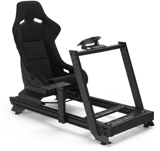 VDD On Pro Sim racing cockpit | Gaming | Zwart | Fiberglass kuipstoel | Aluminium | 66,6 x 139,4 x 111,5 cm | Race cockpit - Racestoel - Sim Racing - Race Simulator