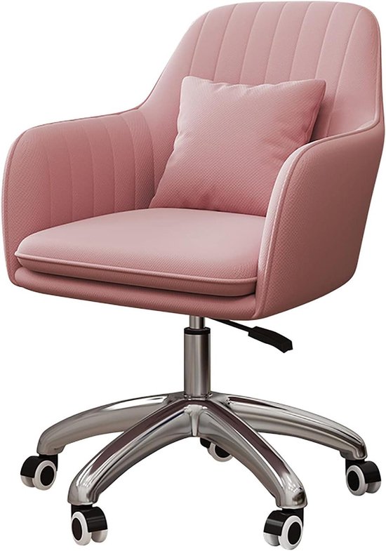 Velvet Gamingstoel - Comfortabele Fauteuil - Thuiswerken of Gamers - Getuft Design - In hoogte verstelbaar - Roze