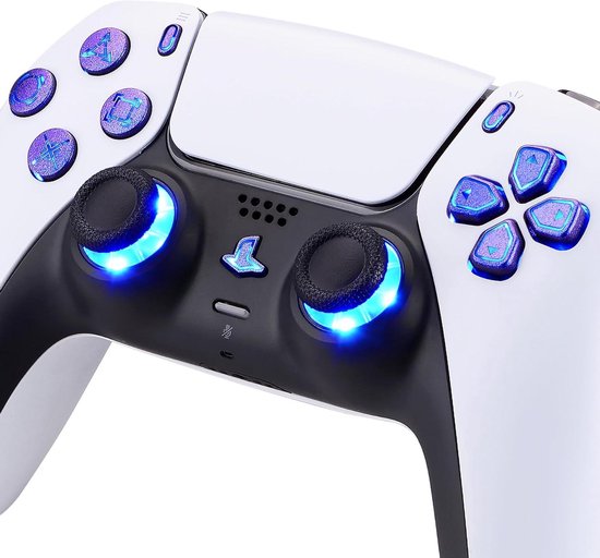 Verlichte Knoppen Controller - LED Knoppen Set - Gaming Personaliseren - 7 Kleuren 9 Modi - 10 g - Paars Blauw