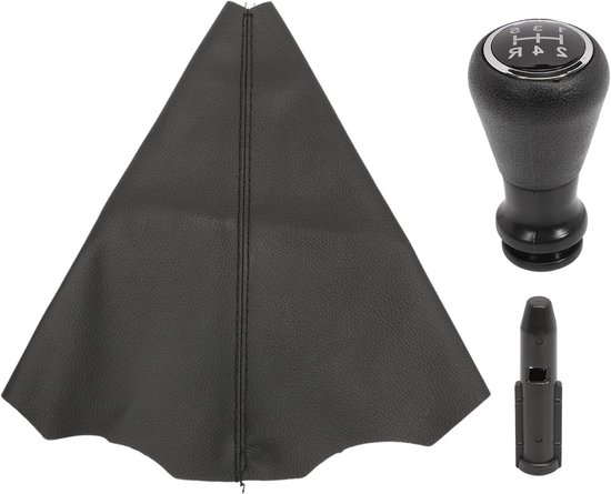 Versnellingshendel Set - Pookhoes en Knop - Auto Interieur - Eenvoudige Installatie - 5 Versnellingen - Zwart