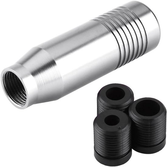 Versnellingspook Auto - Handzwengel Knop - Handmatige Transmissie - Universele Montage - 85mm Hoog - Zilver