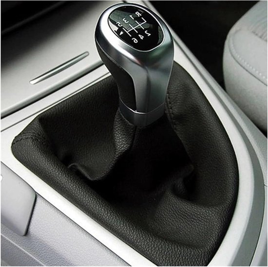 Versnellingspook Knop - Handgeschakelde Pook - Auto Interieur - Ergonomisch R-vormig - 6 Snelheden - Zwart Zilver