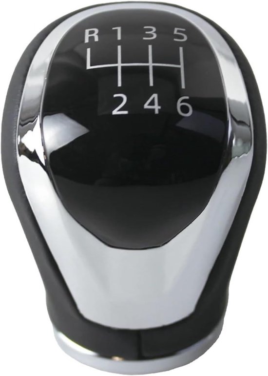 Versnellingspook Knop - Pook Stick - Auto Interieur - 6 Versnellingen Schema - ABS Plastic - Zwart