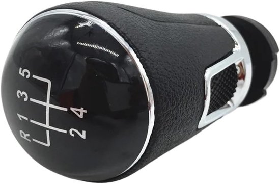Versnellingspook Knop - Pookhoes Kraag - Auto Interieur - Ergonomische R-vorm - 5/6 Versnellingen - Zwart Zilver