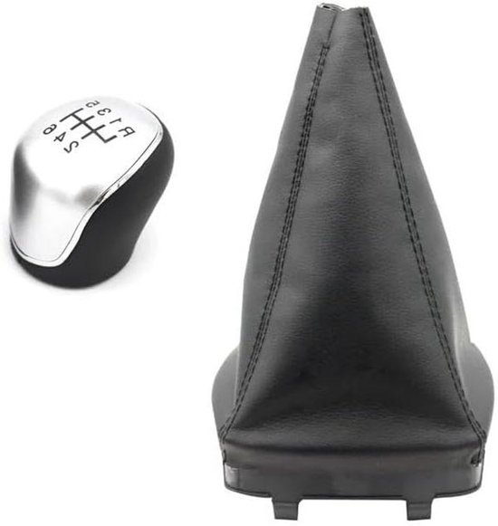 Versnellingspook Knop - Pookhoes Set - Auto Interieur - Ergonomisch Handball Design - 6 Versnellingen - Zilver
