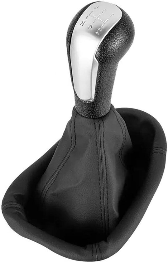 Versnellingspook Knop - Pookhoes Set - Auto Interieur - Ergonomisch Ontwerp - 5 Versnellingen - Zilver