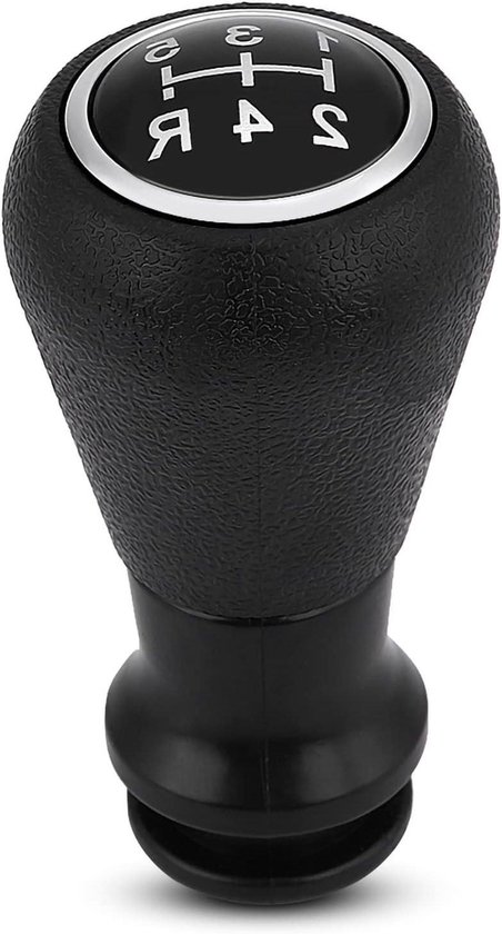 Versnellingspook Knop - Pookhoes Vervanging - Auto Rijden - 5 Snelheden - 10 x 5 cm - Zwart Zilver