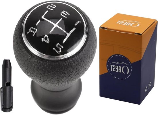 Versnellingspook Knop - Schakelknop Auto - Auto Interieur - Met 5 Versnellingen Schema - Universele Kegel - Zwart