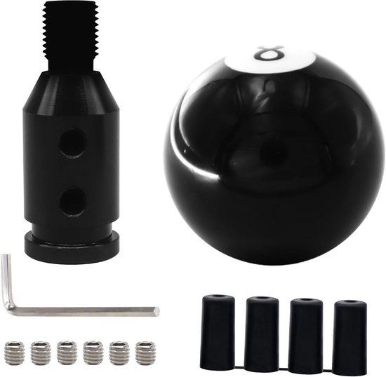 Versnellingspook Knop - Schakelknop Auto - Interieur Upgrade - Biljartbal Design - Universele Pasvorm - Zwart