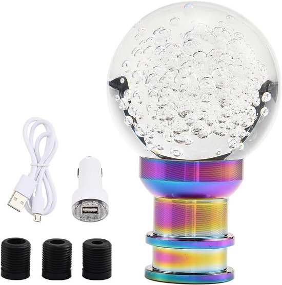 Versnellingspook Knop - Schakelknop Auto - Verbeter Rijervaring - Uniek Kristal Design - 8.8 x 5.5 cm - Wit
