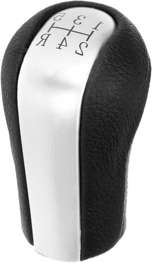 Versnellingspook Knop - Schakelknop Pook - Auto Interieur - 5 Versnellingen - Standaard Maat - Zwart Zilver
