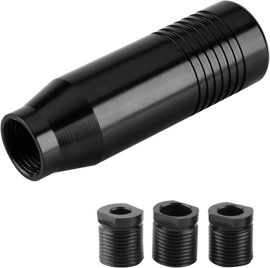 Versnellingspook Knop - Schakelpook Hendel - Auto Interieur - Aluminium Legering - 3 Adapters - Zwart van Merkloos
