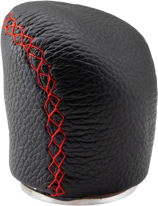 Versnellingspook Knop - Schakelpook Pookhoes - Auto Personaliseren - Metalen Ring Rood - Standaard Maat - Zwart