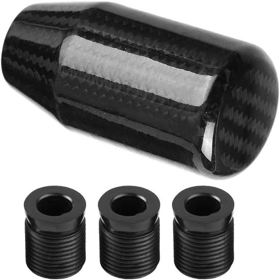 Versnellingspook Knopkop - Pookknop Hoofd - Auto Interieur - Koolstofvezel Materiaal - 8-12mm Montagegat - Zwart