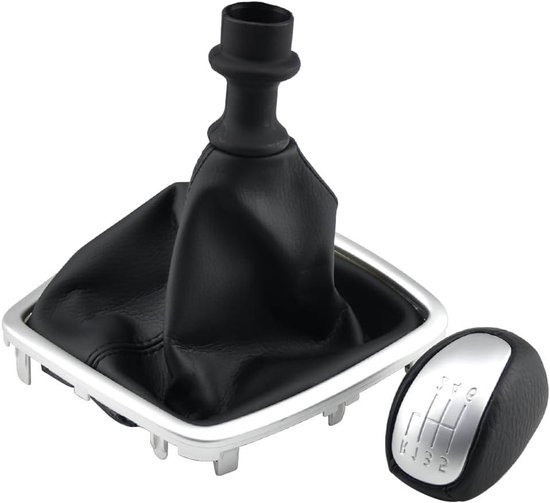 Versnellingspook Leer - Schakelpook Overig - Auto Interieur - Perfecte Pasvorm - 6 Snelheid - Zwart