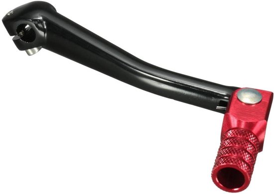 Versnellingspook Motor - Schakelhendel Brommer - Motorcross Rijden - CNC Aluminium Constructie - 155 mm Lengte - Zwart Rood