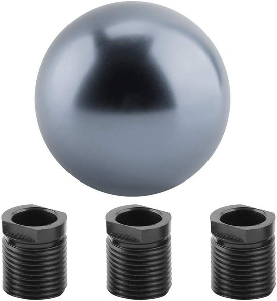 Versnellingspook Ronde Knop - Universele Pook - Auto Interieur - Eenvoudige Montage - 3 Adapters - Titanium