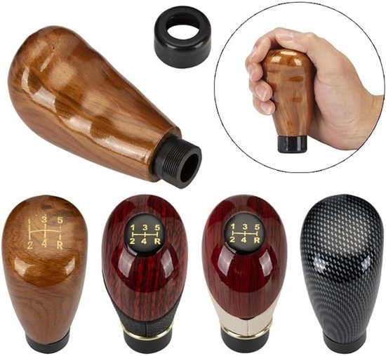 Versnellingspook - Schakelknop - Auto Interieur - Universele Pasvorm - 5 Snelheden - Koolstofvezel