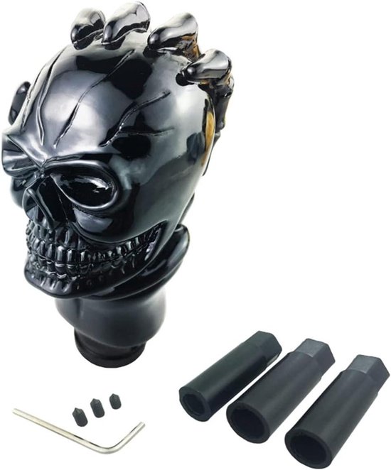 Versnellingspook Schedel - Schakelhendel Auto - Auto Personaliseren - Uniek Skelet Design - Universele Pasvorm - Zwart