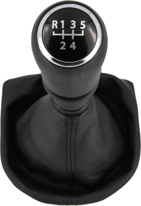 Versnellingspook Set - Schakelpookhoes - Auto Interieur - Plug en Play - 5 Versnellingen - Zwart Chroom