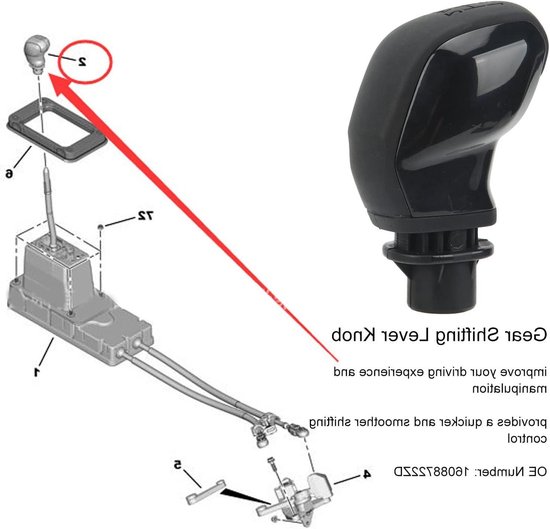 Versnellingspookknop 5-versnellingen - Schakelkop Auto - Verbeterde Rijervaring - Ergonomisch Ontwerp - Standaard Maat - Zwart
