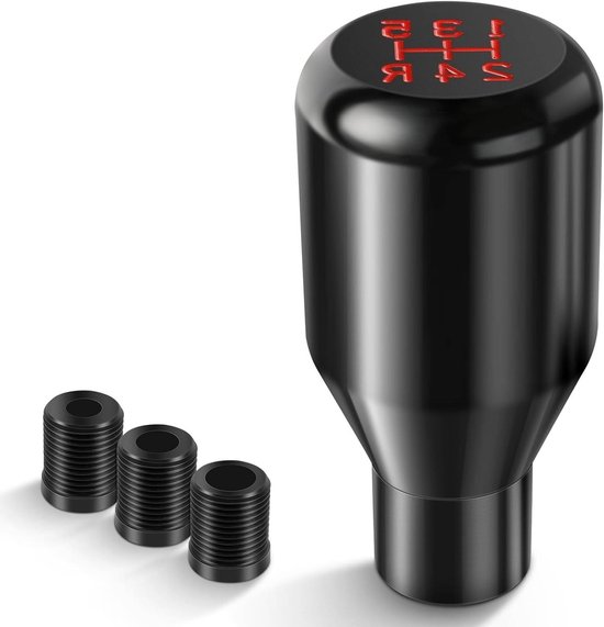 Versnellingspookknop Aluminium - Schakelhendel Adapter - Auto Interieur Verbeteren - Universele Pasvorm - 3 Adapters 8-12mm - Zwart