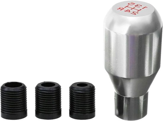 Versnellingspookknop Aluminium - Schakelhendel Auto - Verbeteren Rijcomfort - Universele Pasvorm - 78x26 mm - Zilver