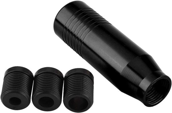 Versnellingspookknop Aluminium - Schakelknop Pook - Auto Interieur Upgraden - Universele Pasvorm - 85 mm Hoogte - Zwart