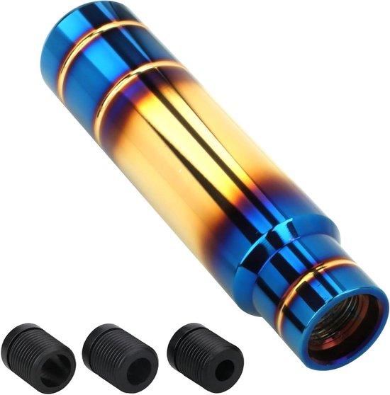 Versnellingspookknop Aluminium - Schakelknop Sportief - Comfortabel Rijden - Universele Pasvorm - 3 Adapters - Goud Blauw