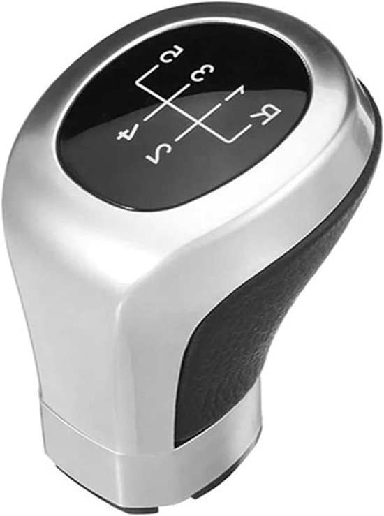 Versnellingspookknop Auto - Pook Stick - Soepel Schakelen - Comfortabel Ontwerp - 5 Versnellingen - Zwart Mat Zilver
