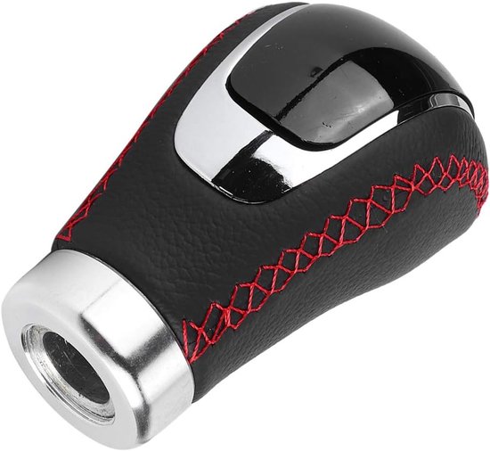 Versnellingspookknop Auto - Pookknop Handgeschakeld - Interieur Upgrade - Universele Pasvorm - Met Adapters - Rode Naden van Merkloos
