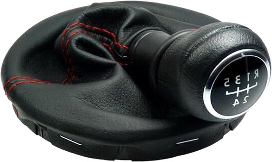 Versnellingspookknop Auto - Pookknop PU Leer - Rijervaring Verbeteren - Comfortabel Ontwerp - 5-Speed - Zwart