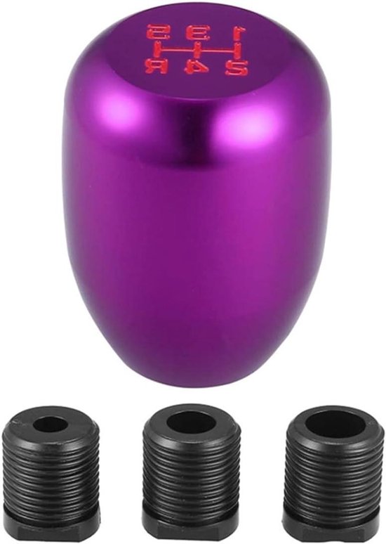 Versnellingspookknop Auto - Schakelhendel Pook - Handmatig Schakelen - Duurzaam Aluminium - 3 Adapters - Zwart van Merkloos