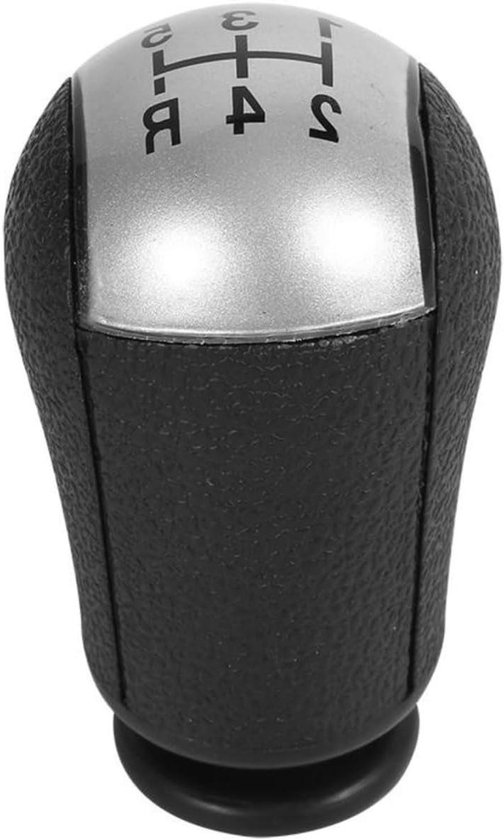 Versnellingspookknop Auto - Schakelknop 5-versnellingen - Auto Interieur Upgrade - Duurzaam ABS Materiaal - 8.5 cm Hoogte - Zwart Zilver