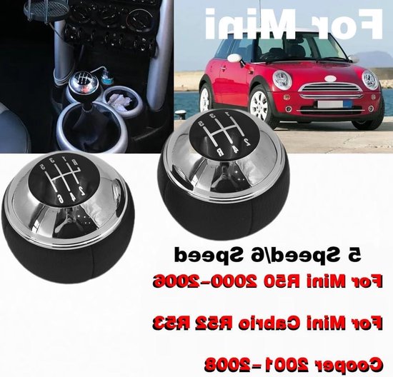 Versnellingspookknop Auto - Schakelknop Hendel - Auto Interieur Vernieuwen - Hoogwaardig Leer ABS - 5 6 Snelheid - Zwart van Merkloos