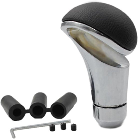 Versnellingspookknop Auto - Schakelknop Pook - Auto Personaliseren - Antislip Textuur - 9 cm Lengte - Zwart Zilver